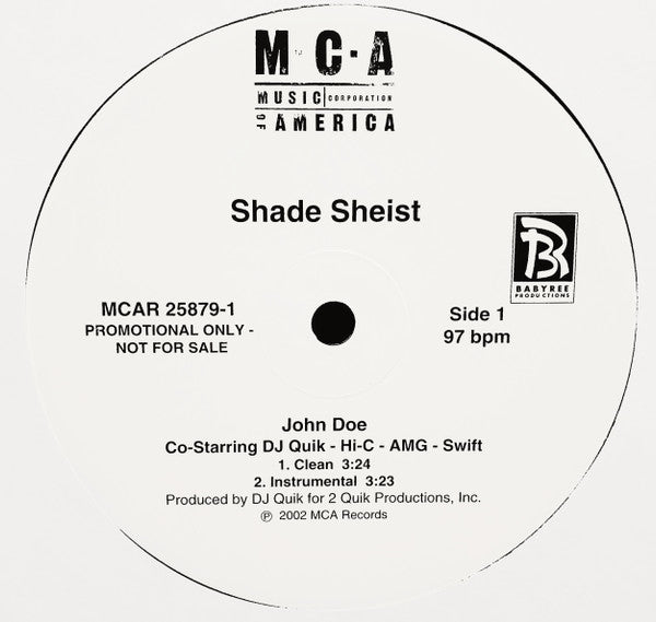 Shade Sheist : John Doe (12", Single, Promo)