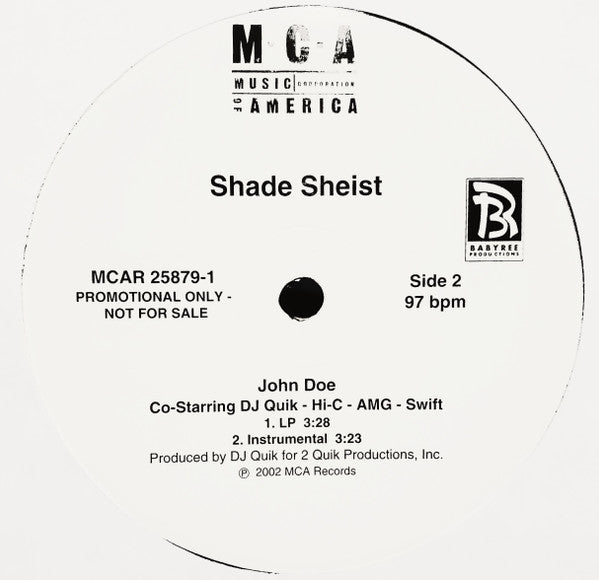 Shade Sheist : John Doe (12", Single, Promo)