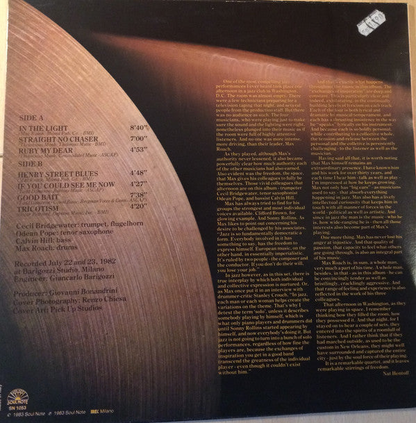 Max Roach Quartet : In The Light (LP, Album)