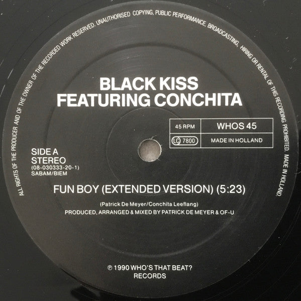 Black Kiss Featuring Conchita Leeflang : Fun Boy / Time Out (12")