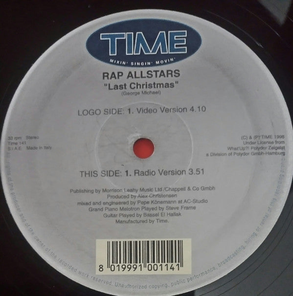 Rap Allstars Feat. Leroy Daniels : Last Christmas (12")