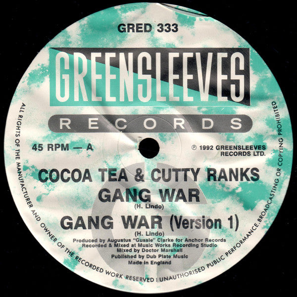 Cocoa Tea & Cutty Ranks : Gang War (12")