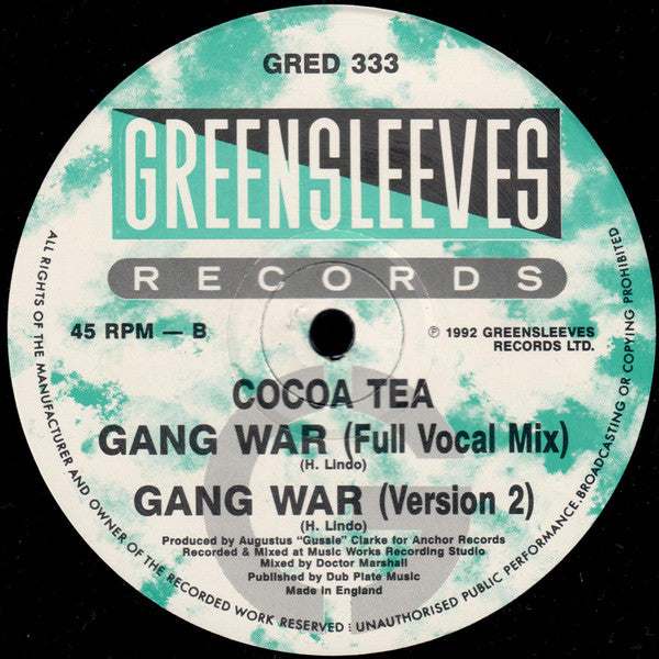Cocoa Tea & Cutty Ranks : Gang War (12")