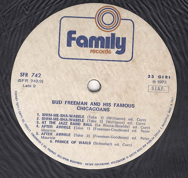 Bud Freeman And His Famous Chicagoans : Bud Freeman And His Famous Chicagoans (LP)