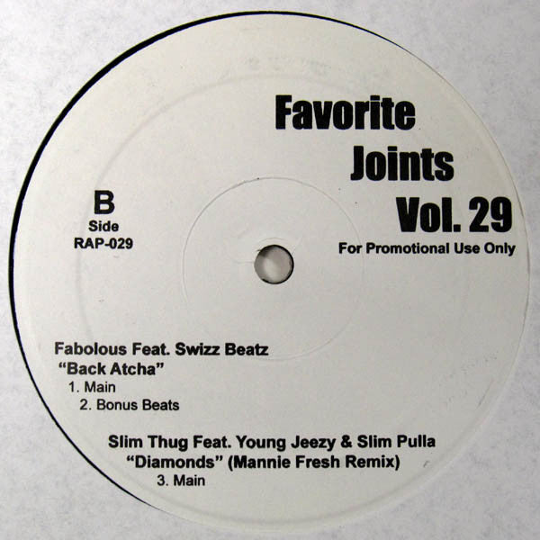 Various : Favorite Joints Vol. 29 (12", Promo)