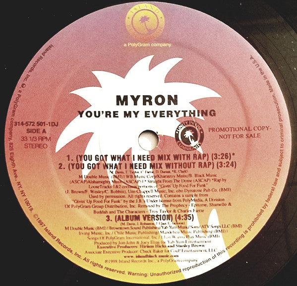 Myron : You're My Everything (The Remix) (12", Promo)