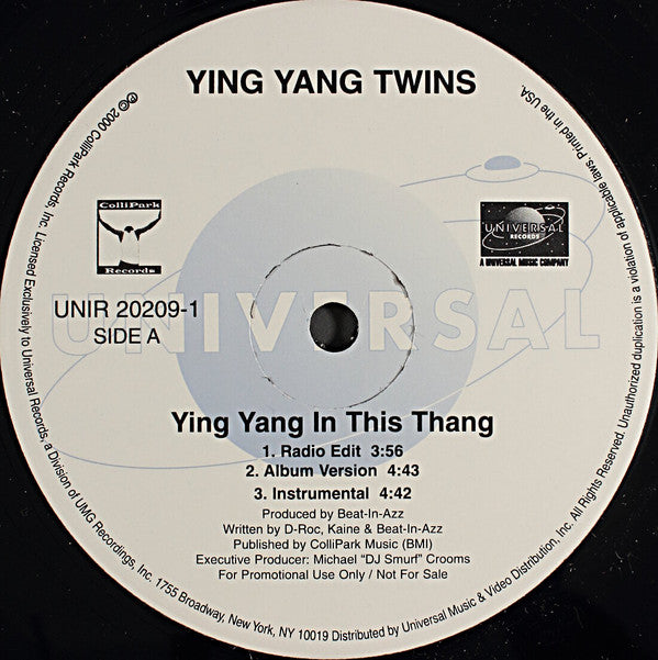 Ying Yang Twins : Ying Yang In This Thang / Whistle While You Twurk (12", Promo)