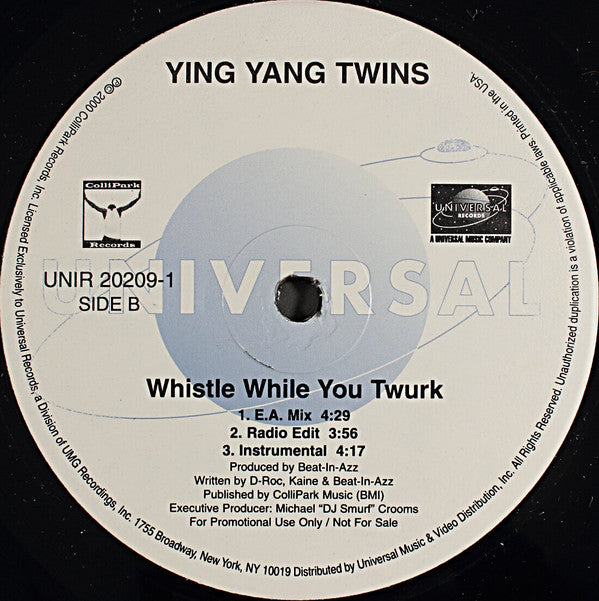 Ying Yang Twins : Ying Yang In This Thang / Whistle While You Twurk (12", Promo)
