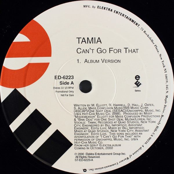 Tamia : Can't Go For That (12", Promo)