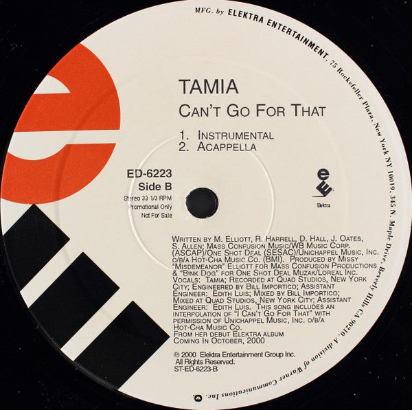 Tamia : Can't Go For That (12", Promo)