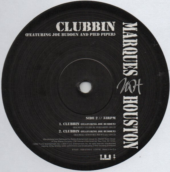 Marques Houston Featuring Joe Budden And The Pied Piper (2) : Clubbin (12")