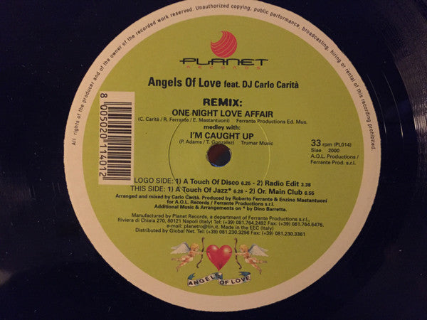 Angels Of Love : One Night Love Affair (Medley With I'm Caught Up) (12")