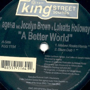 AgeHa Feat. Jocelyn Brown & Loleatta Holloway : A Better World (12")