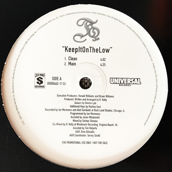TQ : Keep It On The Low (12", Promo)
