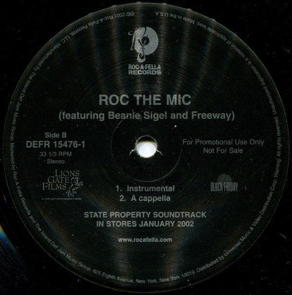 Beanie Sigel And Freeway : Roc The Mic (12", Promo)