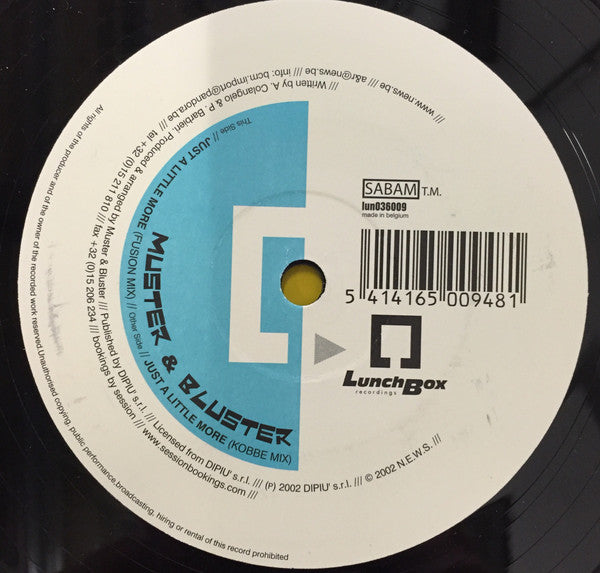 Muster & Bluster : Just A Little More (12")