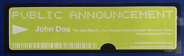 Public Announcement Feat. MZ Lelee : John Doe (12")