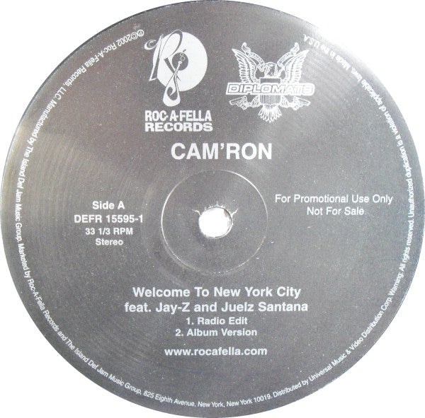 Cam'ron : Welcome To New York City (12", Promo)