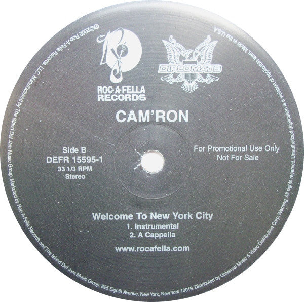 Cam'ron : Welcome To New York City (12", Promo)
