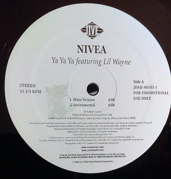 Nivea Featuring Lil Wayne : Ya Ya Ya (12", Promo)