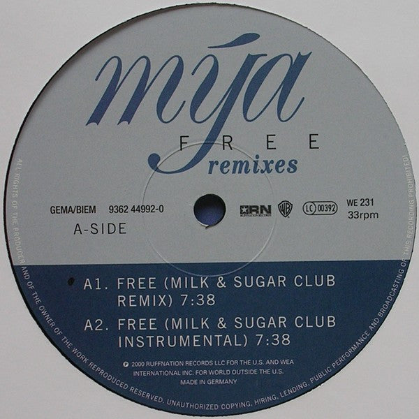 Mya : Free (Remixes) (12")