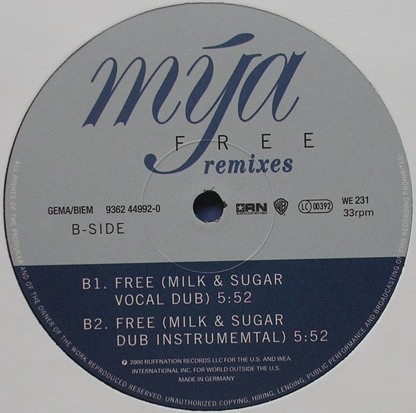 Mya : Free (Remixes) (12")