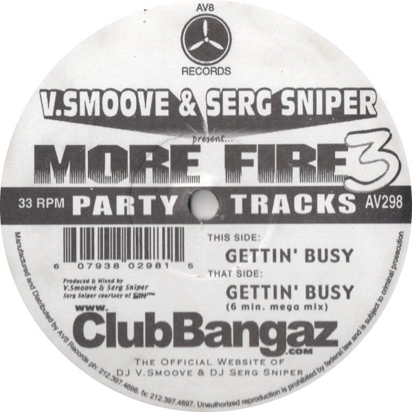 V. Smoove & Serg Sniper : Present... More Fire 3 (12")