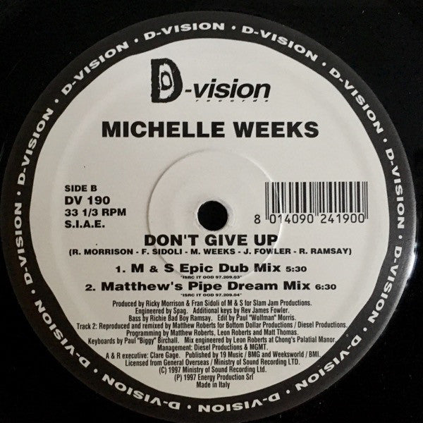 Michelle Weeks : Don't Give Up (12")