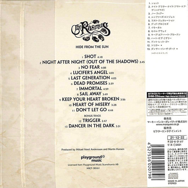 The Rasmus : Hide From The Sun (CD, Album, RE, SHM)