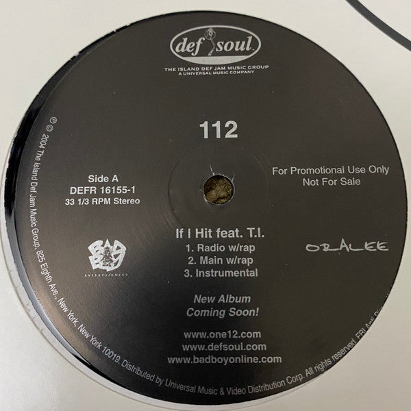 112 : If I Hit (12", Promo)