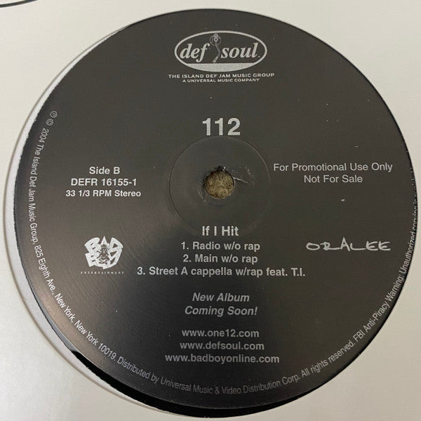 112 : If I Hit (12", Promo)