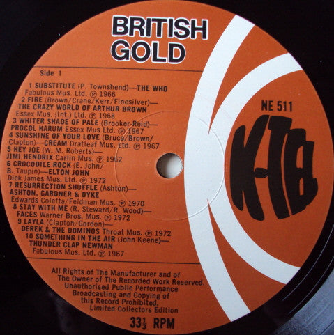 Various : British Gold (LP, Comp)