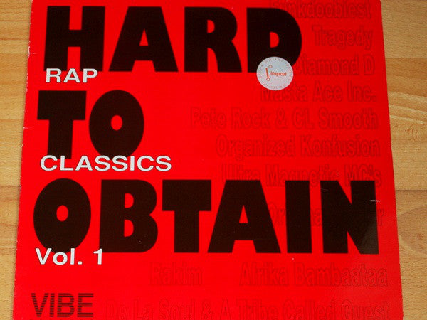 Various : Hard To Obtain Rap Classics Vol.1 (LP, Comp, Unofficial)
