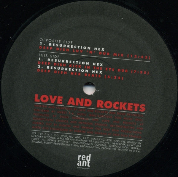 Love And Rockets : Resurrection Hex (Remixes By Deep Dish) (12")