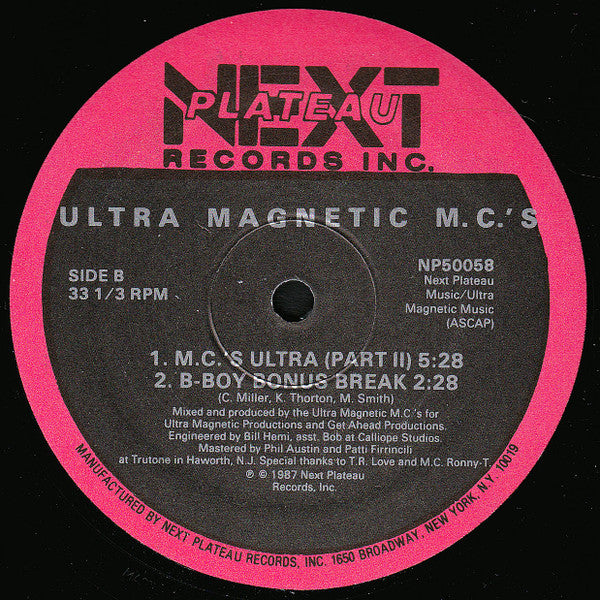 Ultramagnetic MC's : Traveling At The Speed Of Thought / M.C.'s Ultra (Part II) (12")