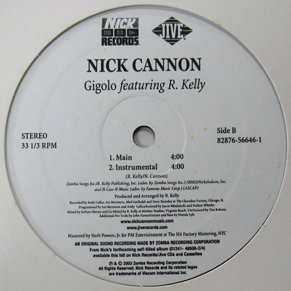 Nick Cannon Featuring R. Kelly : Gigolo (12")