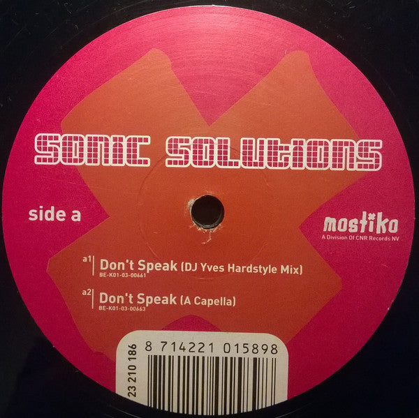 Sonic Solutions : Don't Speak (12")