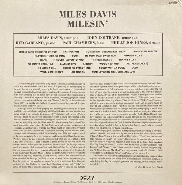 Miles Davis : Milesin' (3xLP, Comp)