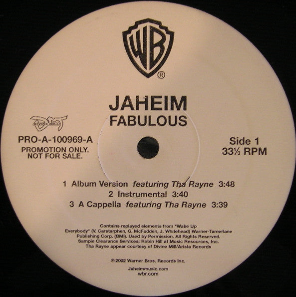 Jaheim : Fabulous (12", Promo)