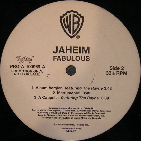 Jaheim : Fabulous (12", Promo)