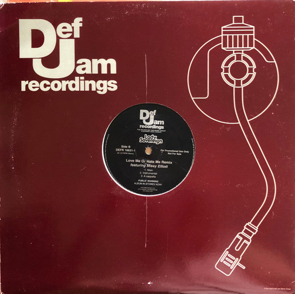 Lady Sovereign : Love Me Or Hate Me Remix (12", Promo)