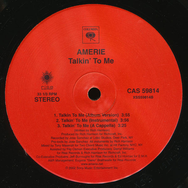 Amerie : Talkin' To Me (12", Single)