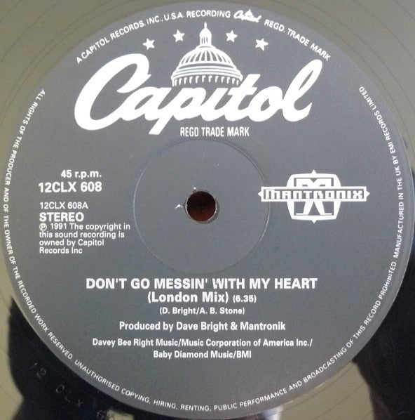 Mantronix : Don't Go Messin' With My Heart (The Mixes) (12")