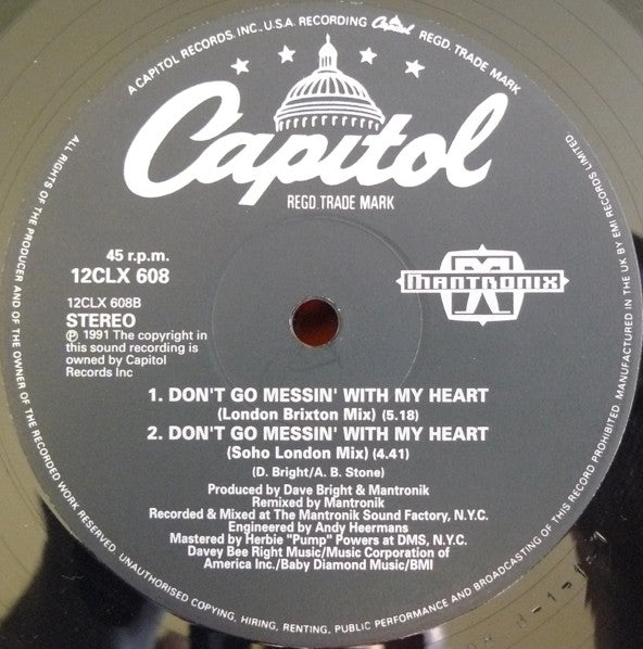 Mantronix : Don't Go Messin' With My Heart (The Mixes) (12")