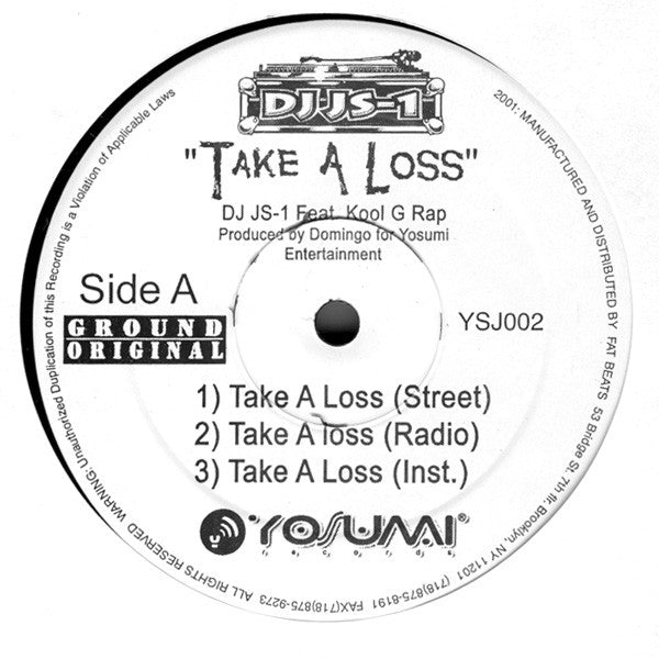 DJ JS-1 Featuring Kool G Rap : Take A Loss (12")