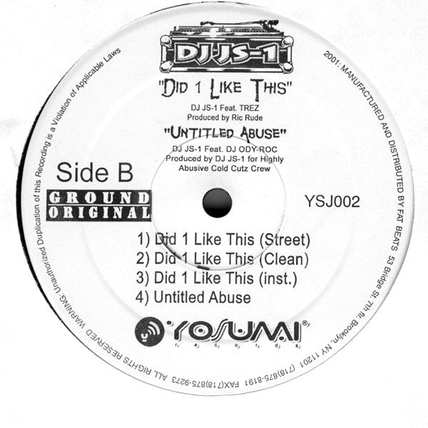 DJ JS-1 Featuring Kool G Rap : Take A Loss (12")