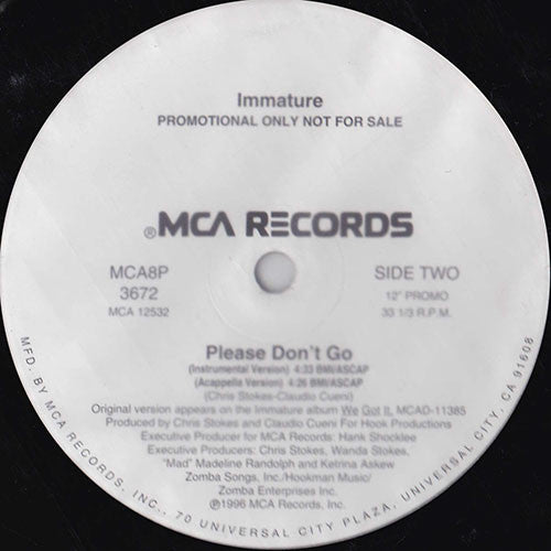 Immature : Please Don't Go (12", Promo)