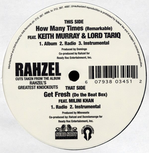 Rahzel : How Many Times (Remarkable) / Get Fresh (Do The Beat Box) (12")