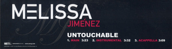 Melissa Jiménez : Untouchable (12", Single, Promo)
