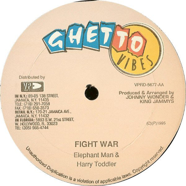 Bounty Killer / Elephant Man & Harry Toddler : Wedding Done Arrange / Fight War (12")